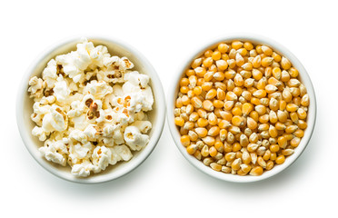 Popcorn and corn seeds.
