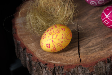 Beautiful colorful egg closeup. A festive mood.
