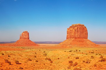 Evening mood at the Monument Valley in the west of the USA