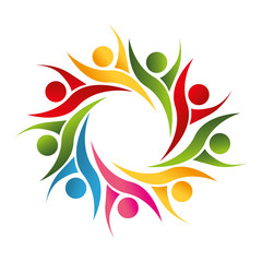 people silhouette teamwork icon vector illustration design