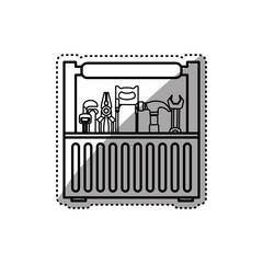 Tools kit box icon vector illustration graphic design