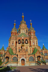 Fototapeta na wymiar Peter and Paul Cathedral, Peterhof, St. Petersburg, Russia
