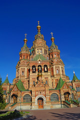 Fototapeta na wymiar Peter and Paul Cathedral, Peterhof, St. Petersburg, Russia