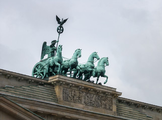Fototapeta na wymiar Statue at Brandenburger tor Berlin, Germany, EU