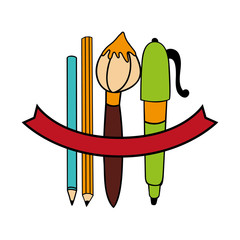 school supplies drawing icon vector illustration design