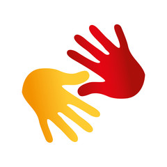 hand human silhouette colors community icon vector illustration design