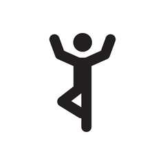 man doing exercises icon illustration