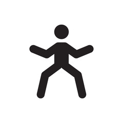 man doing exercises icon illustration