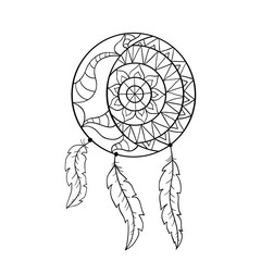 Dream catcher symbol. Sun and moon. Ethnic indian element.