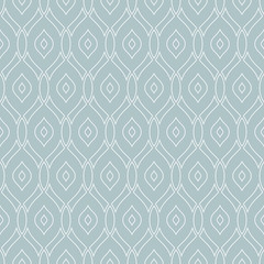 Seamless ornament. Modern geometric pattern with repeating wite wavy lines