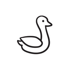 Duck sketch icon.