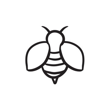 Bee sketch icon.