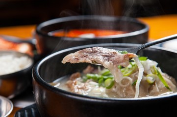 gomtang. Beef Bone Soup.