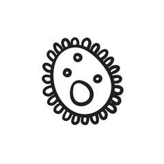 Bacteria sketch icon.