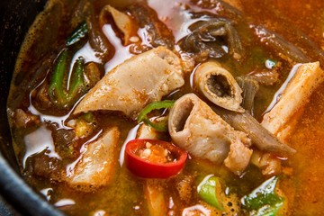 naejang tang. Beef Tripe and Intestine Soup .