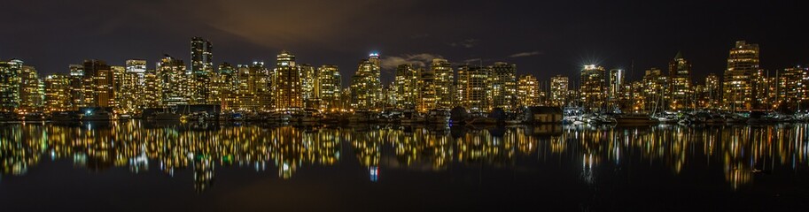 Fototapeta na wymiar Vancouver Lights Reflected