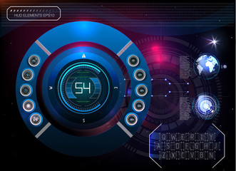 Abstract background with different elements of the hud. Hud elements,graph.Vector illustration.Head-up display elements for Infographic elements.