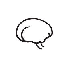 Brain sketch icon.
