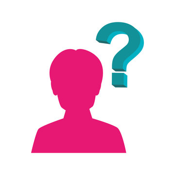 person silhouette with question mark vector illustration design