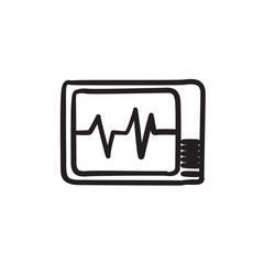 Heart monitor sketch icon.
