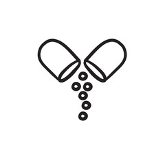 Capsule pill sketch icon.