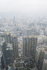 Fototapeta na wymiar A view of skyscrapers in Hong Kong