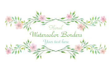 Watercolor floral border