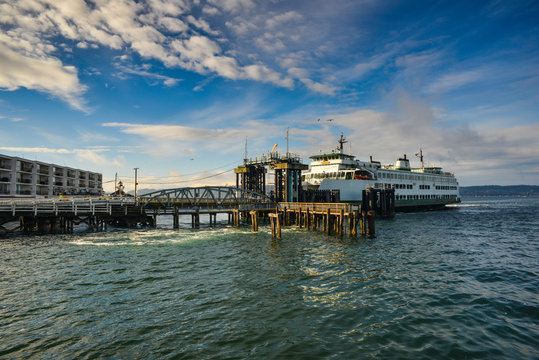 Ferry Ride From Mukilteo To Whidbey Island On A Beautiful Sunny Winter Day