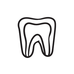Molar tooth sketch icon.