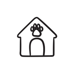 Doghouse sketch icon.