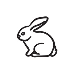 Rabbit sketch icon.