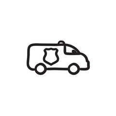 Police car sketch icon.