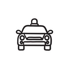 Police car sketch icon.