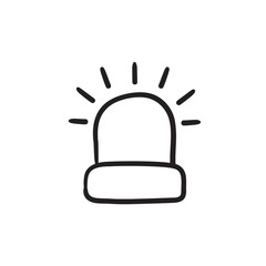 Siren light sketch icon.