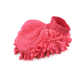 Car washing mitt glove isolated