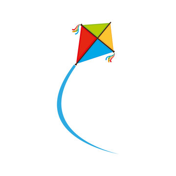 Cute Kite Flying Icon Vector Illustration Design