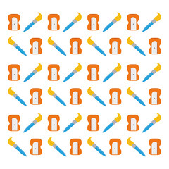 sharpener and brush paint icon vector illustration graphic design