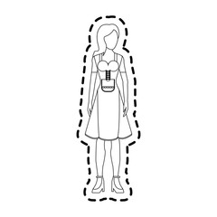 Fototapeta na wymiar woman with traditional bavarian costume german culture icon image vector illustration design 