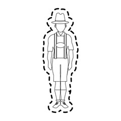 man with traditional bavarian costume german culture icon image vector illustration design 