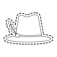tyrolean hat german culture icon image vector illustration design 