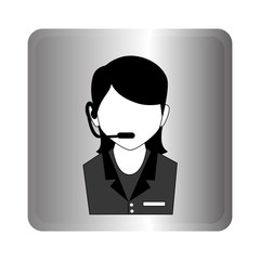 call center agent service icon vector illustration design