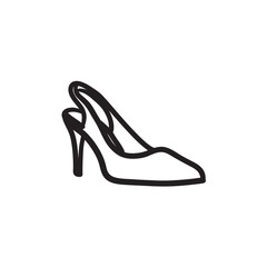 High heel shoe sketch icon.