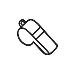 Whistle sketch icon.