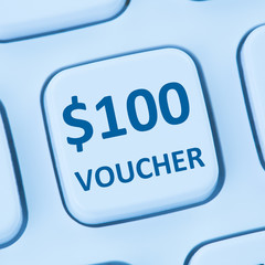 100 Dollar voucher gift discount sale online shopping internet store shop