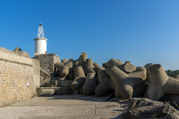 Lighthouse on the port of town of Tsarevo, Burgas Region, Bulgaria