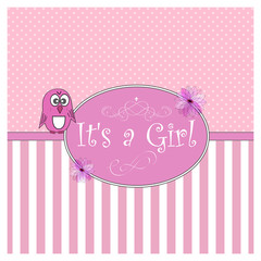 Baby shower card. Vector illustration.