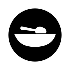 soup dish with spoon vector illustration design