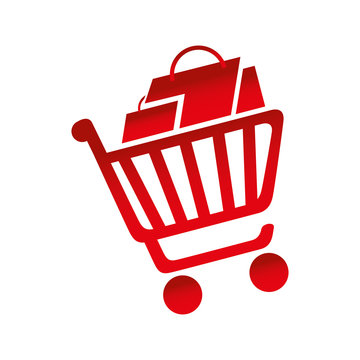 cart shopping commercial icon vector illustration design