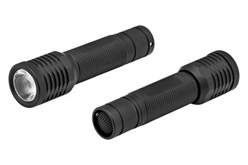 Two flashlight, turn in three-quarters