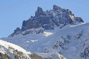 Fototapeta na wymiar spectacular Peaks of Spannort Mountain, Engelberg, Canton Obwalden, Switzerland